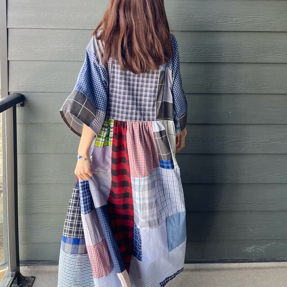 Handmade Quilted Patchwork Plaid Dress SKU 04192 - Picture 15 of 16